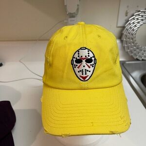 Yellow Kids Costume Cap with Mask Design